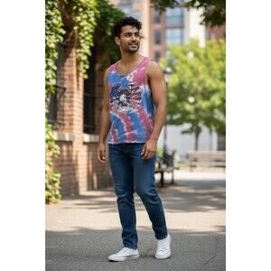 Spirit Of America Tie-dye Men’s Graphic Tank Top Size M Eagle America Flag
